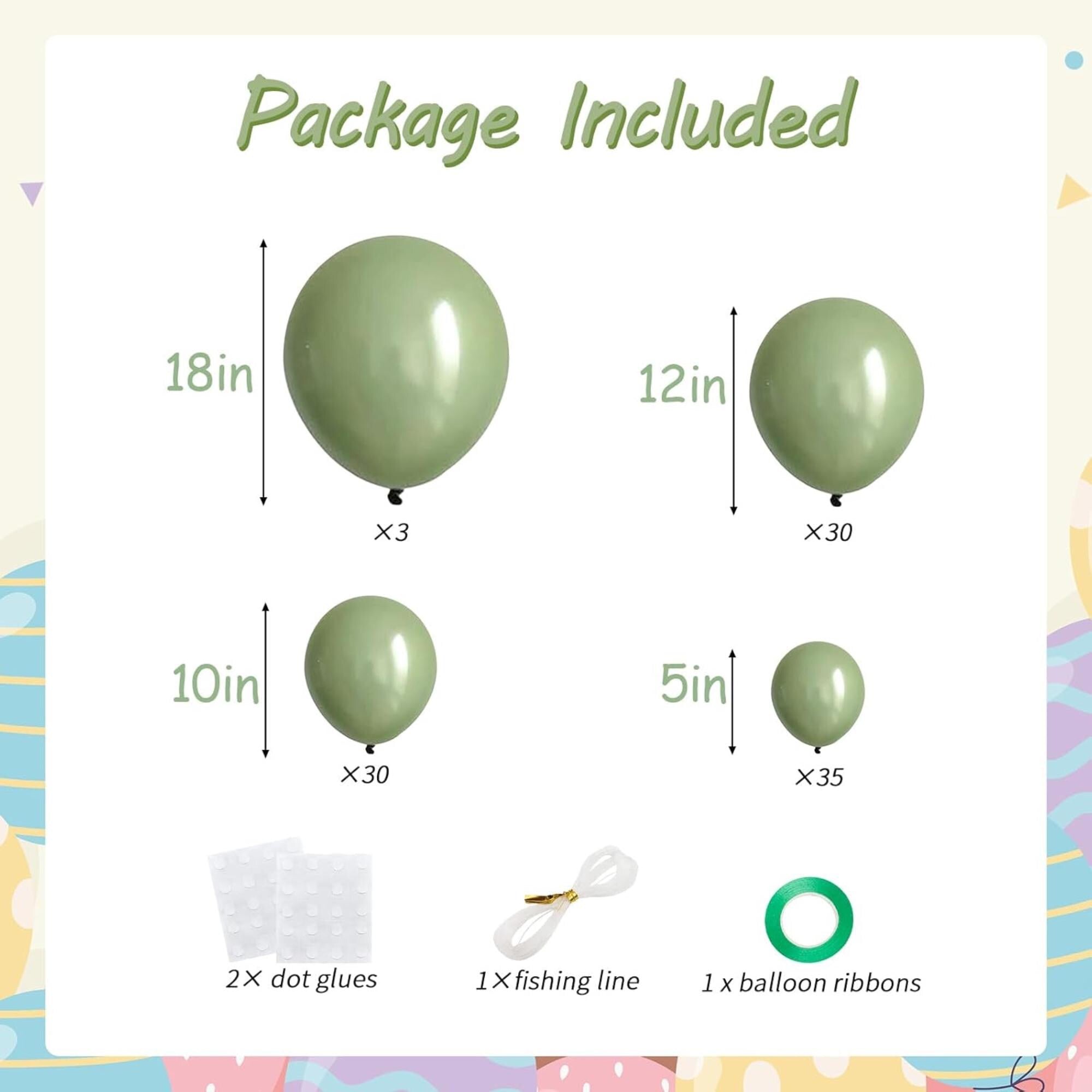 Sage Green Balloon Arch Kit 98 Pcs Forest Boho Party Decor Set Pieces