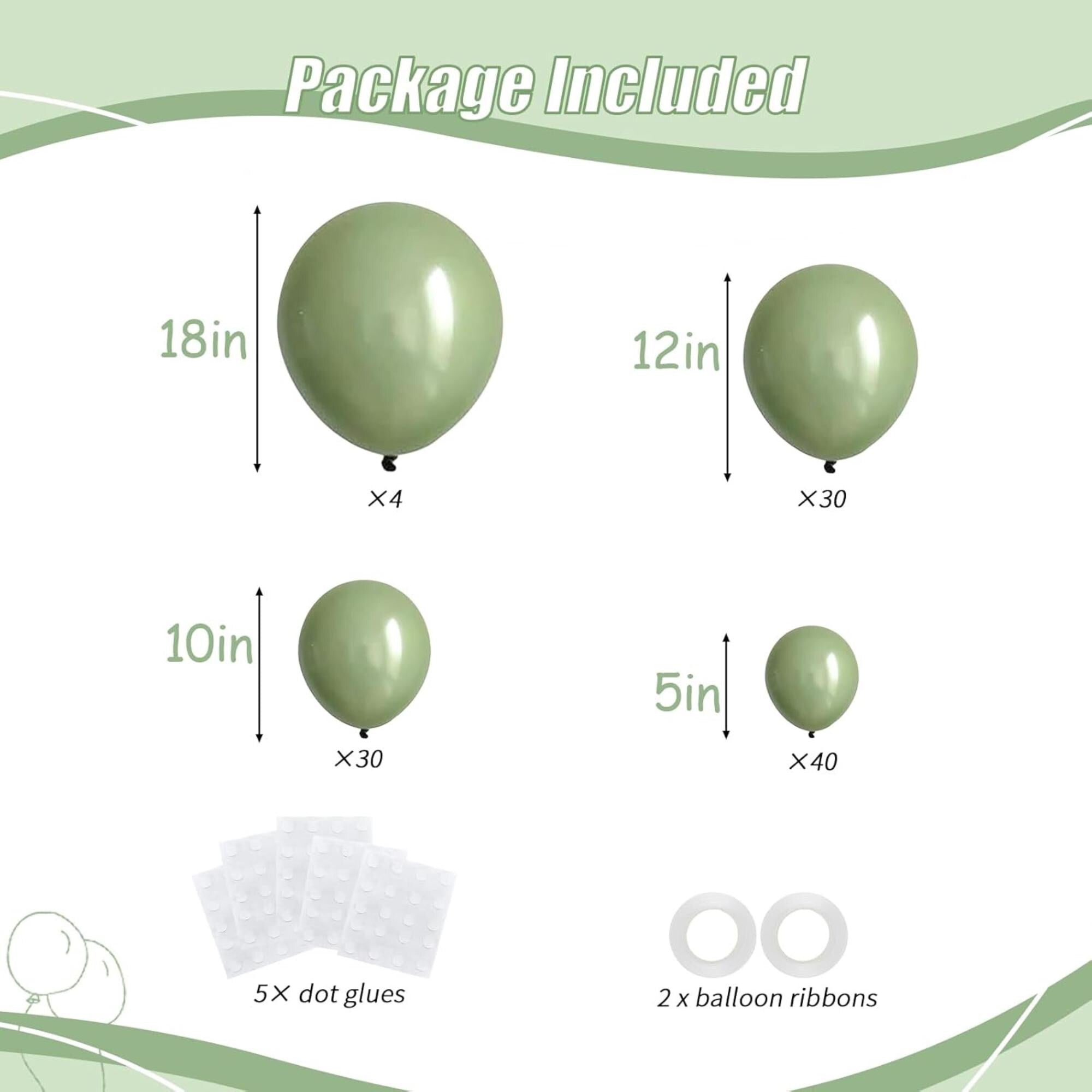 Sage Green Balloon Arch Kit: Neutral Party Decor Garland