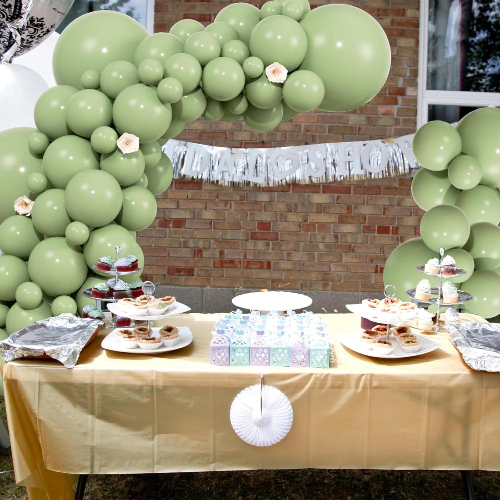 Sage Green Balloon Arch Kit: Neutral Party Decor Garland