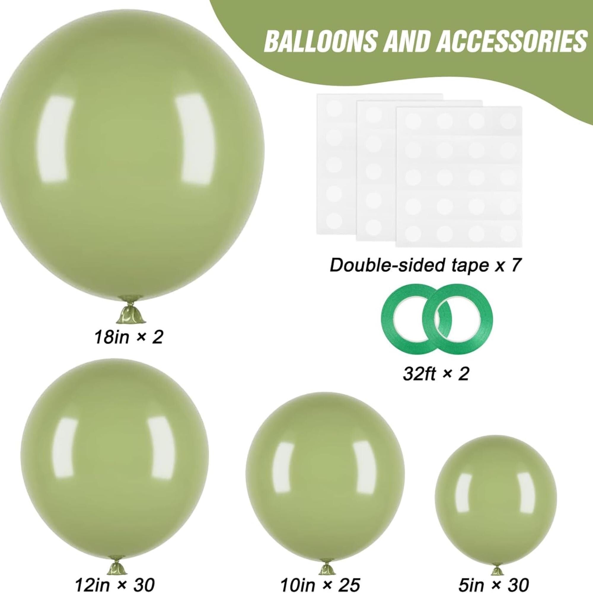 Sage Green Balloon Arch Kit Olive Green Balloons Party Decoration Set