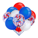 Labor Day Balloons Set Red Blue White Confetti Party Decoration