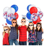 Labor Day Balloons Set Red Blue White Confetti Party Decoration