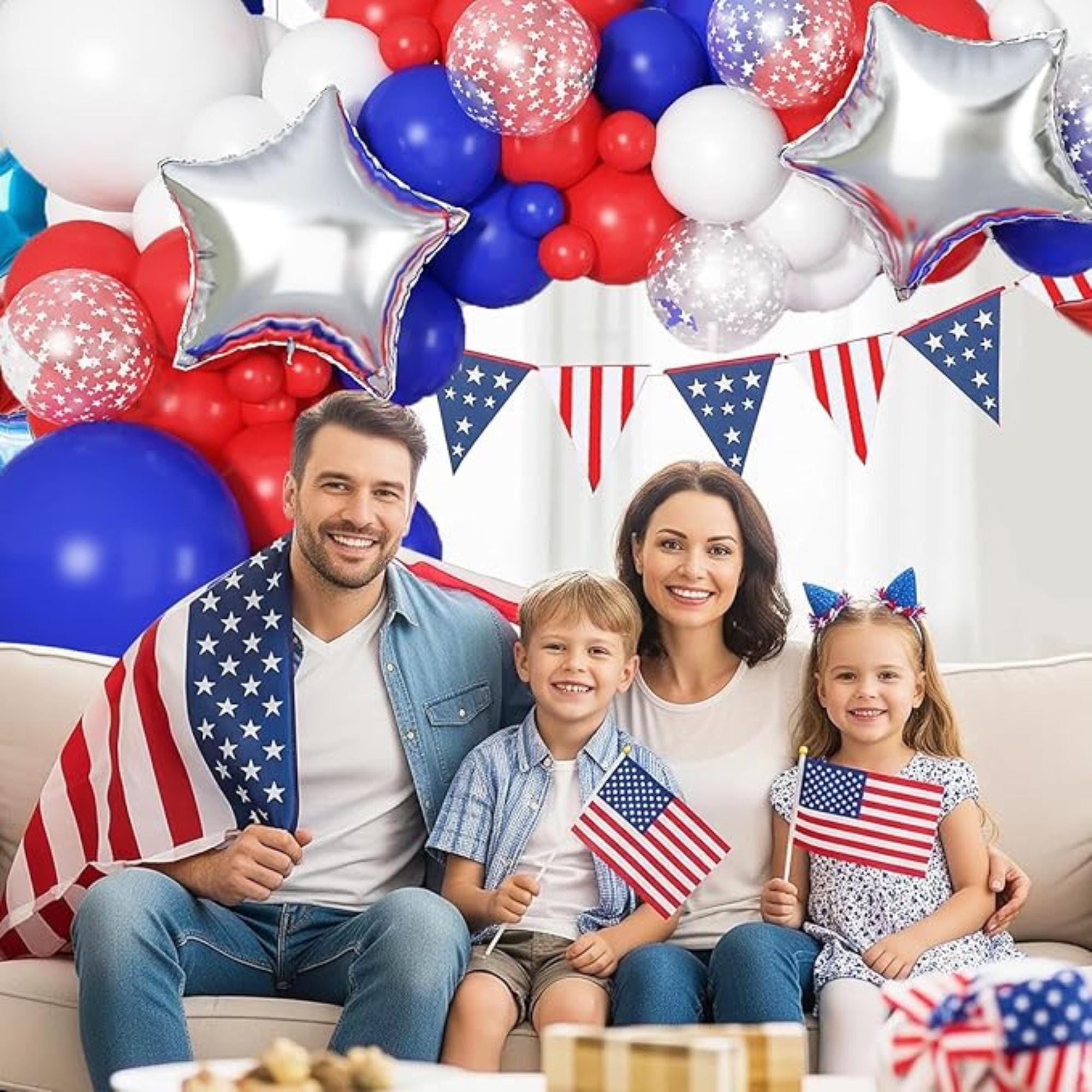 Red White Blue Balloon Garland Arch Kit Patriotic Party Decoration