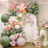 Pink Green Balloon Arch Kit Mixed Size Pastel Wedding Birthday Party Decor