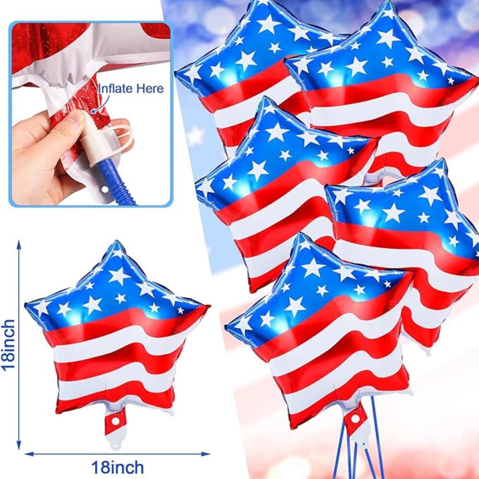 American Flag Star Balloons Red White Blue Patriotic Party Decor