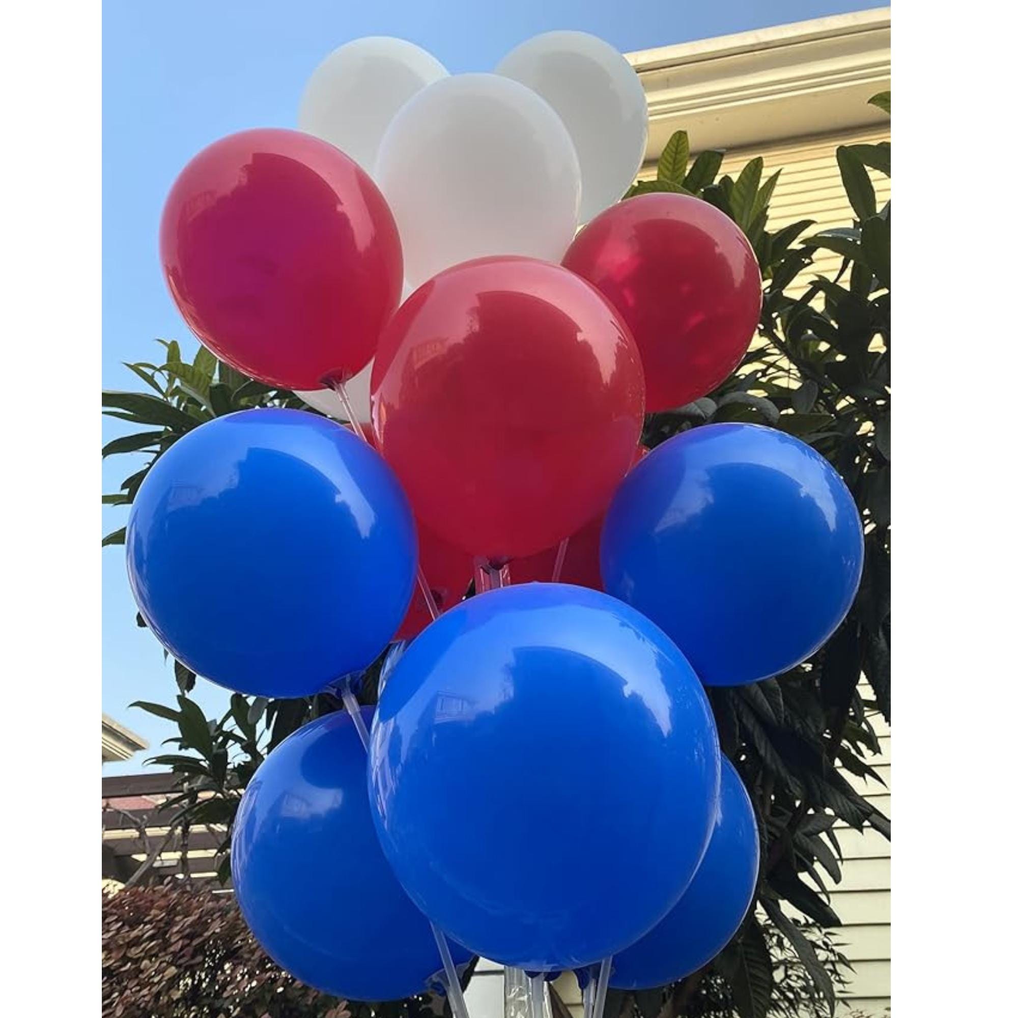 Red White Blue Balloon Bundle 12 Inch Latex Patriotic Party Decor