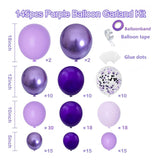 Purple Balloon Arch Kit 145 Pcs Lavender Lilac Party Decor Set