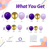 Purple Gold Balloon Arch Kit 103 Pcs Lavender Princess Party Decor
