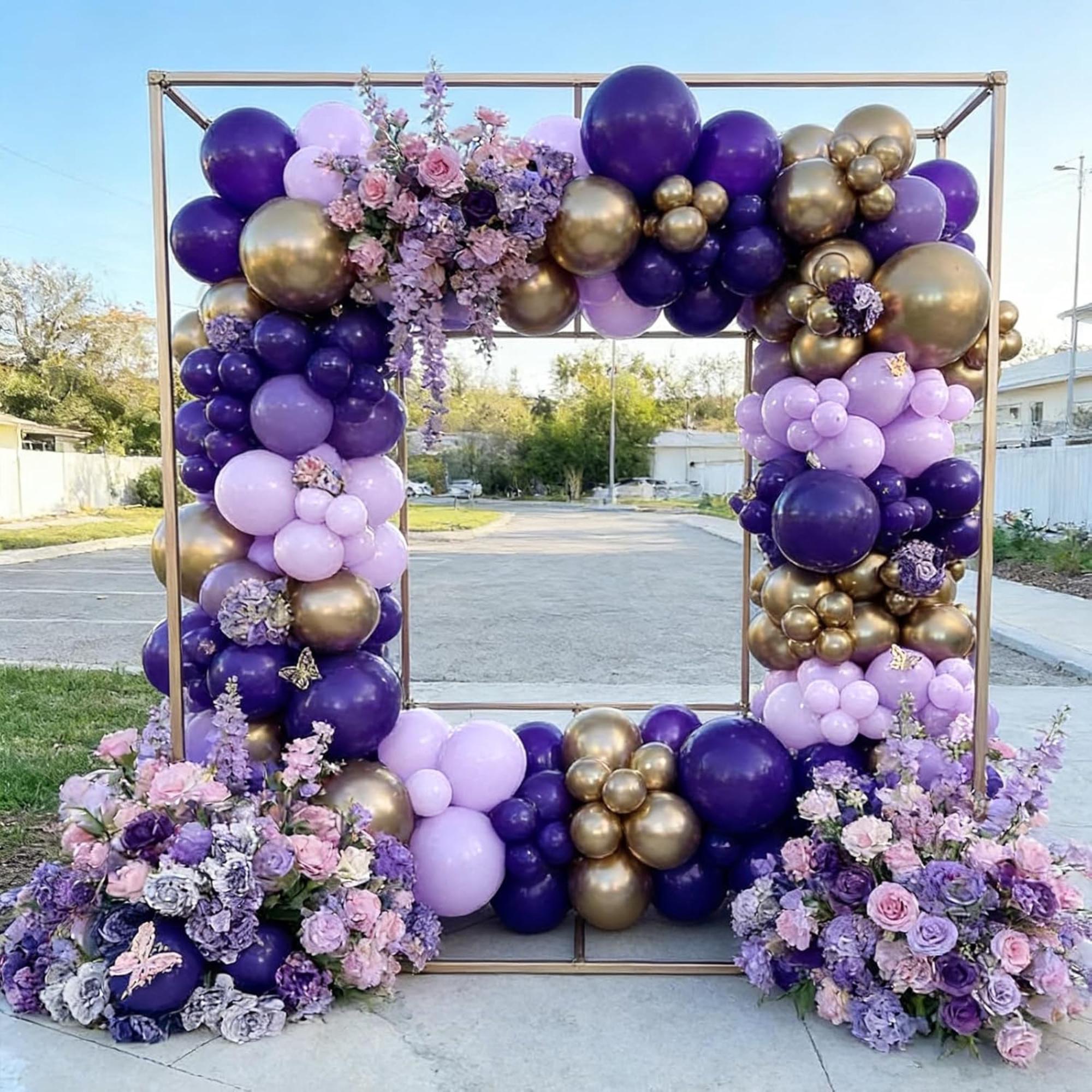 Purple Gold Balloon Arch Kit 103 Pcs Lavender Princess Party Decor