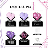 Pink Purple Balloon Arch Kit 134 Pcs Light Party Decor Set