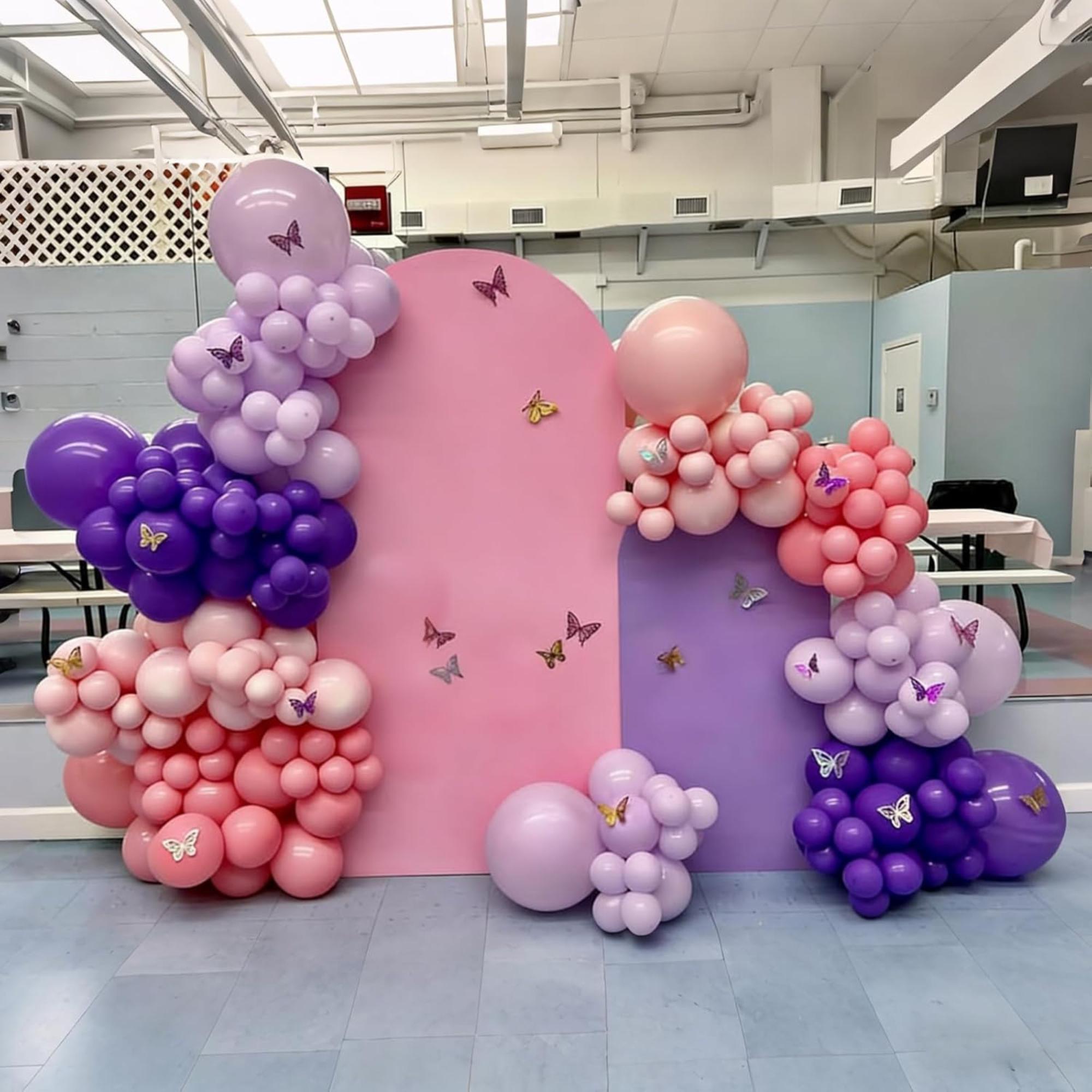 Pink Purple Balloon Arch Kit 134 Pcs Light Party Decor Set