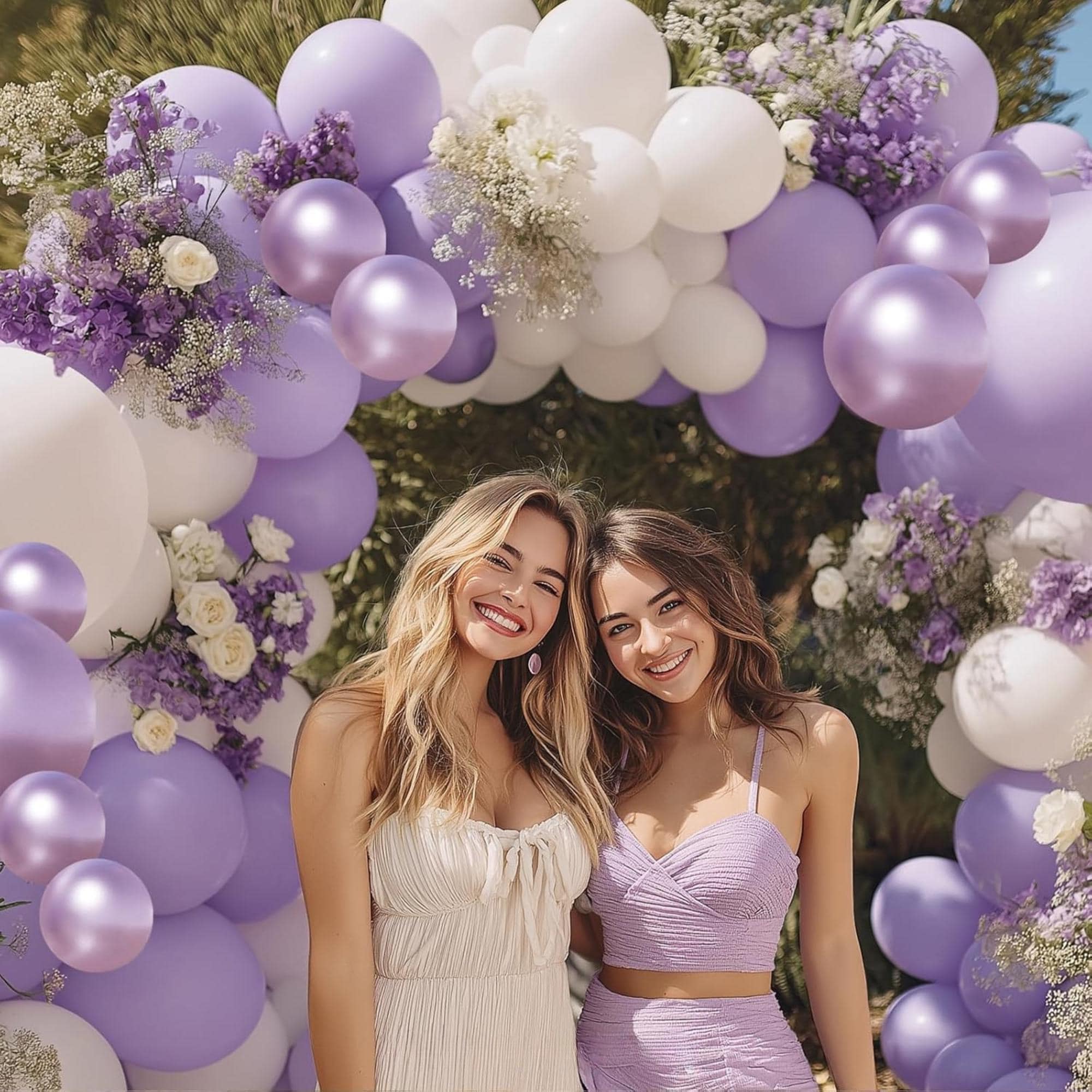 Light Purple Balloon Arch Kit 165 Pcs Lavender White Party Decor Set