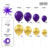 Purple Gold Balloon Arch Kit 153 Pcs Luxury Party Decor Set