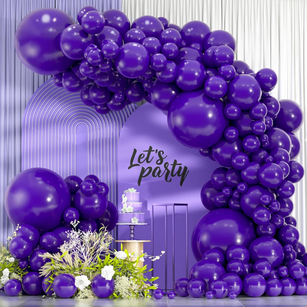 Dark Purple Balloon Arch Kit 114 Pcs Boho Party Decor Set