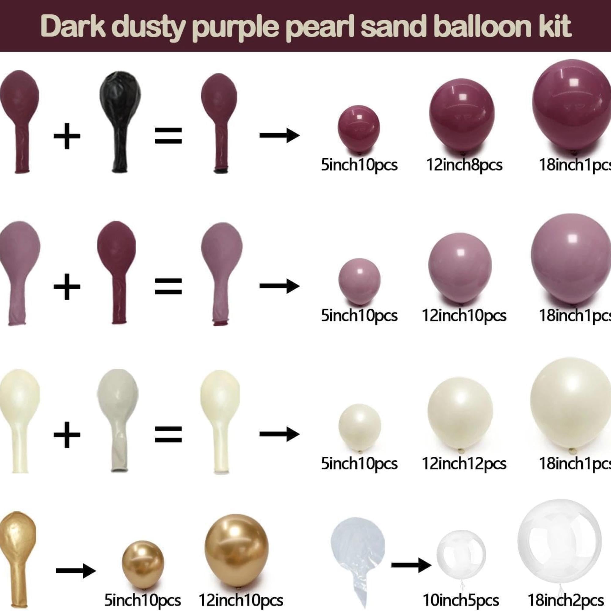 Dusty Purple Gold Balloon Arch Kit Double Stuffed Party Decor Set