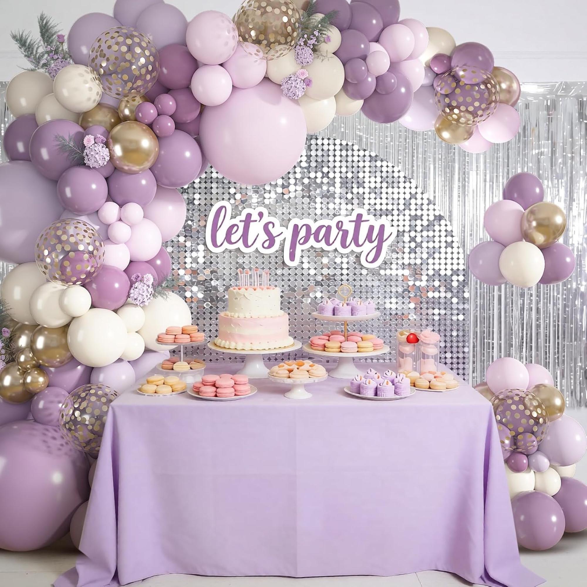 Dusty Purple Balloon Arch Kit 152 Pcs Pink Gold Party Decor Set