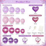 Pink Purple Balloon Arch Kit 126 Pcs Metallic Confetti Party Decor