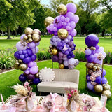 Purple Gold Balloon Arch Kit 113 Pcs Lavender Party Decor Set