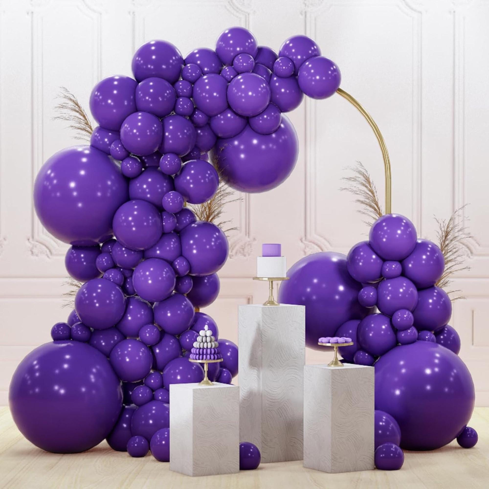 Dark Purple Balloon Arch Kit 128 Pcs Royal Party Decor Set