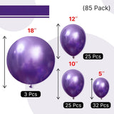 Metallic Purple Balloon Arch Kit 85 Pcs Chrome Party Decor Set