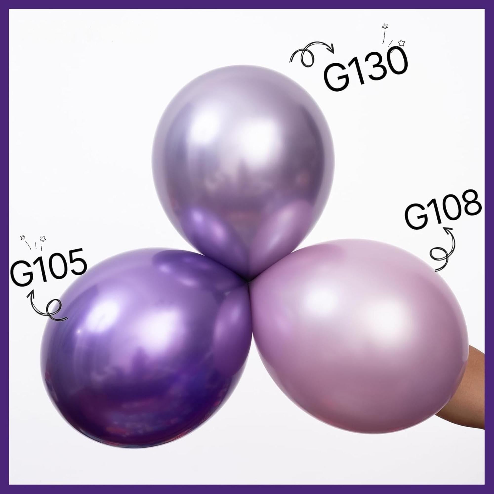 Metallic Purple Balloon Arch Kit 85 Pcs Chrome Party Decor Set