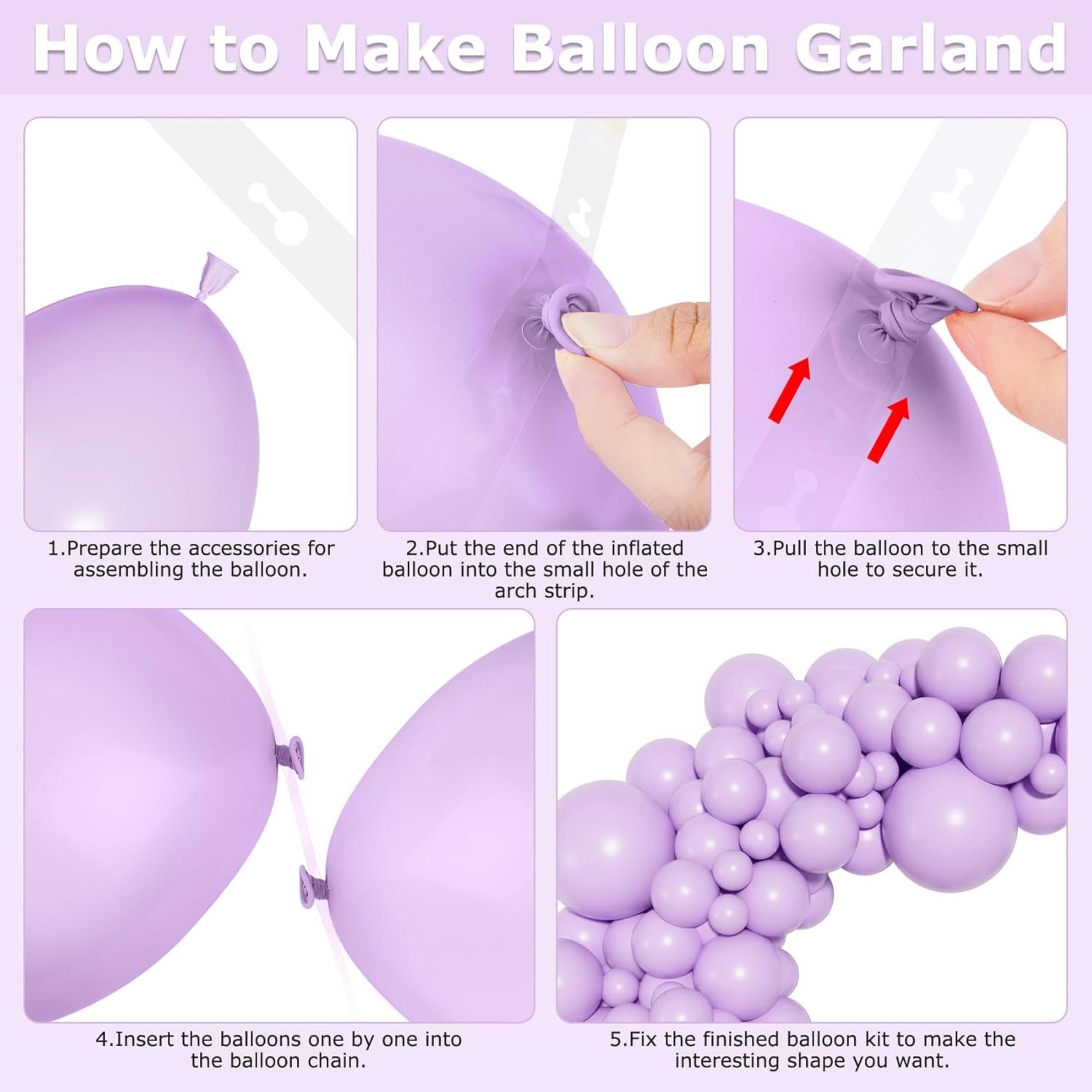 Lavender Balloon Arch Kit 153 pcs Lilac Pastel Purple Party Decor Set