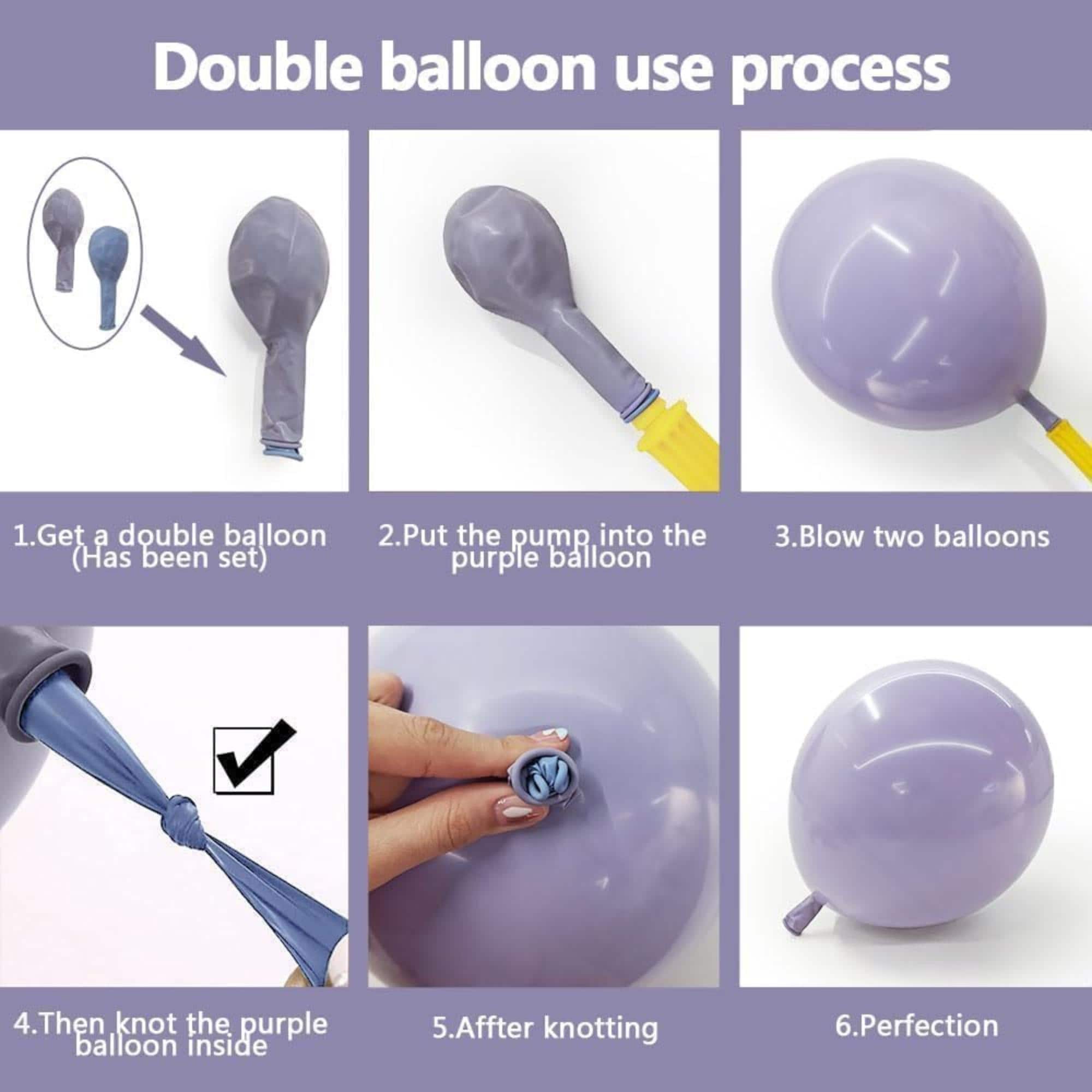 Pastel Purple White Balloon Arch Kit Double Stuffed Lavender Party Decor