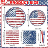 American Flag Party Supplies Plates Napkins Patriotic Tableware Set