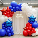 Red Blue Balloon Arch Kit Double Stuffed Star Patriotic Party Decor