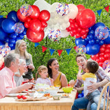 Red White Blue Balloons Set 12 Inch Confetti Patriotic Party Decor