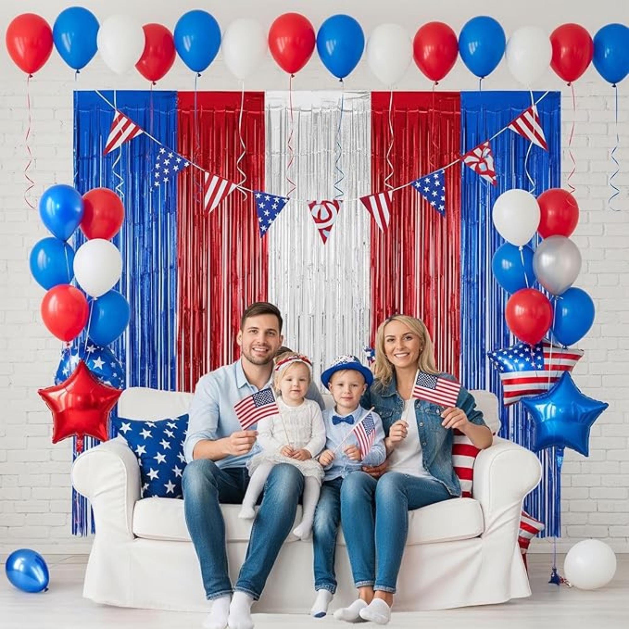 Red White Blue Balloon Garland Arch Kit Star Patriotic Party Decor