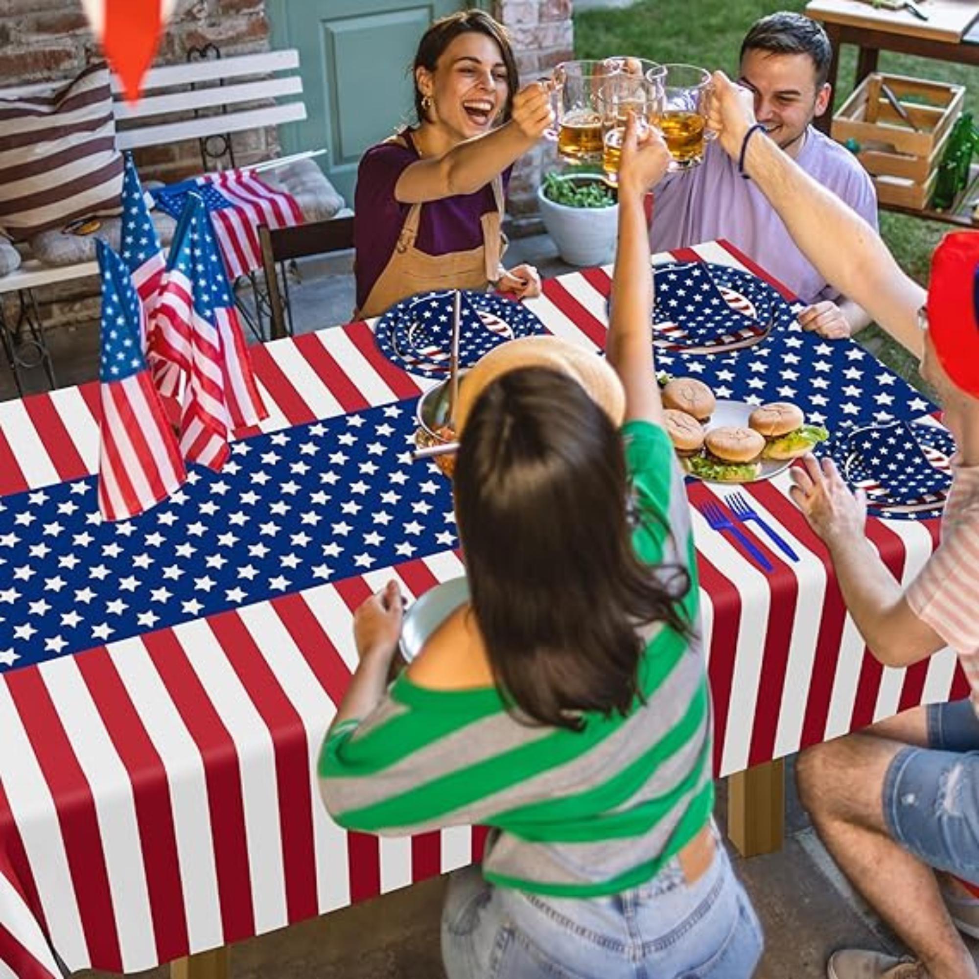 122 Piece Patriotic Party Supplies Set with Plates Napkins Tableware Decor