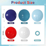60 Piece Red Blue White Balloons Set for Patriotic Party Event Decorations