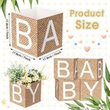 Burlap Baby Shower Centerpieces Set of 6 Rustic Flower Box Decor