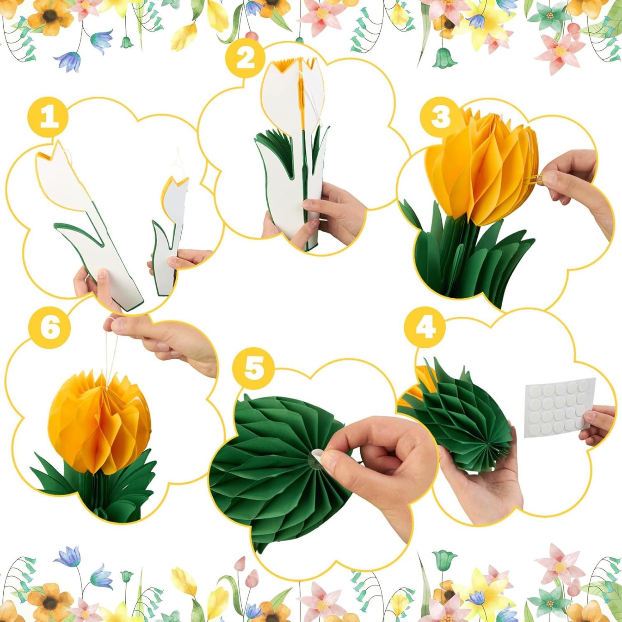 Tulip Honeycomb Centerpieces Set of 12 Spring Table Decor Party