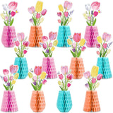 Tulip Honeycomb Centerpieces Set of 12 Spring Floral Table Decor