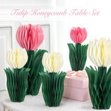Tulip Honeycomb Centerpieces White Pink Spring Table Decor Party