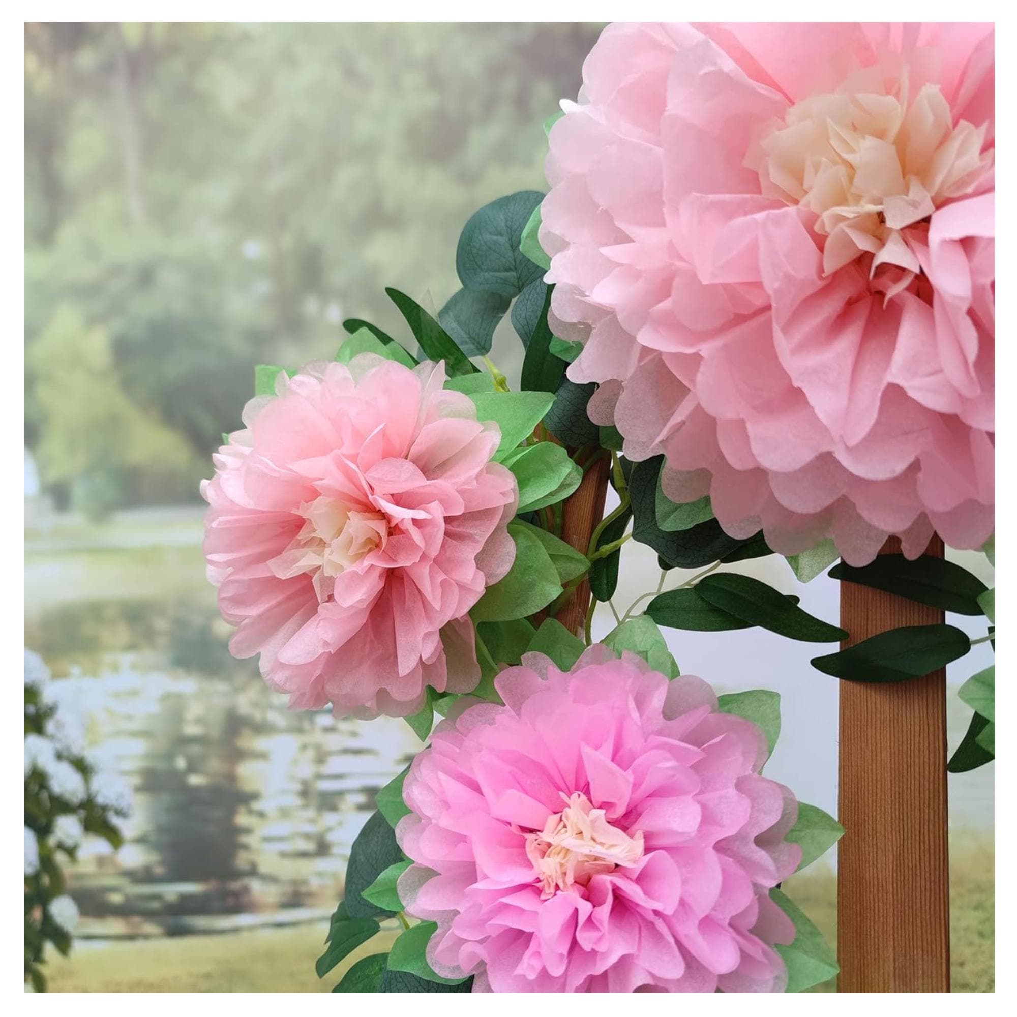 Pink Peony Centerpieces Set of 6 Tissue Paper Flower Party Decor