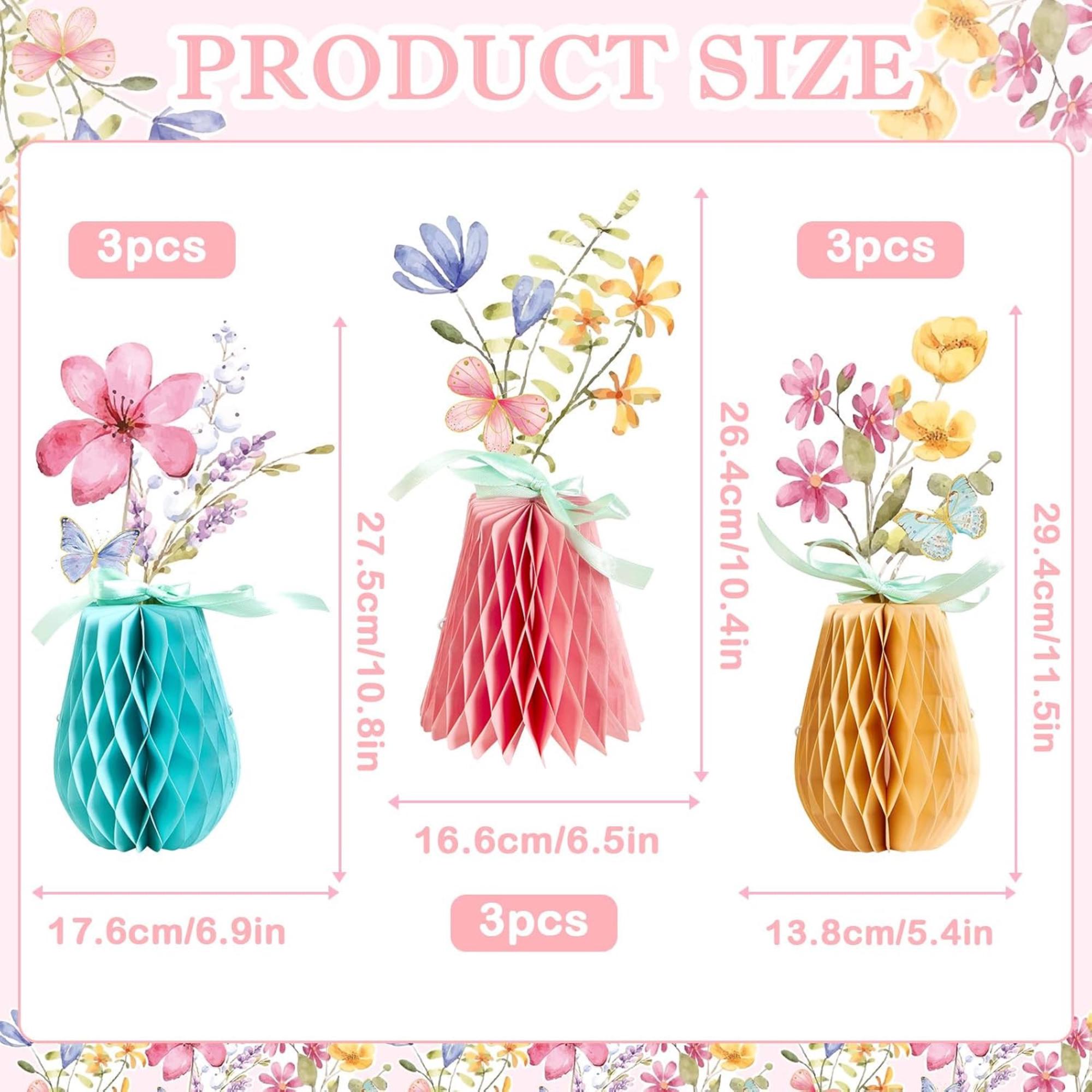 Wildflower Honeycomb Centerpieces Set of 9 Spring Table Party Decor