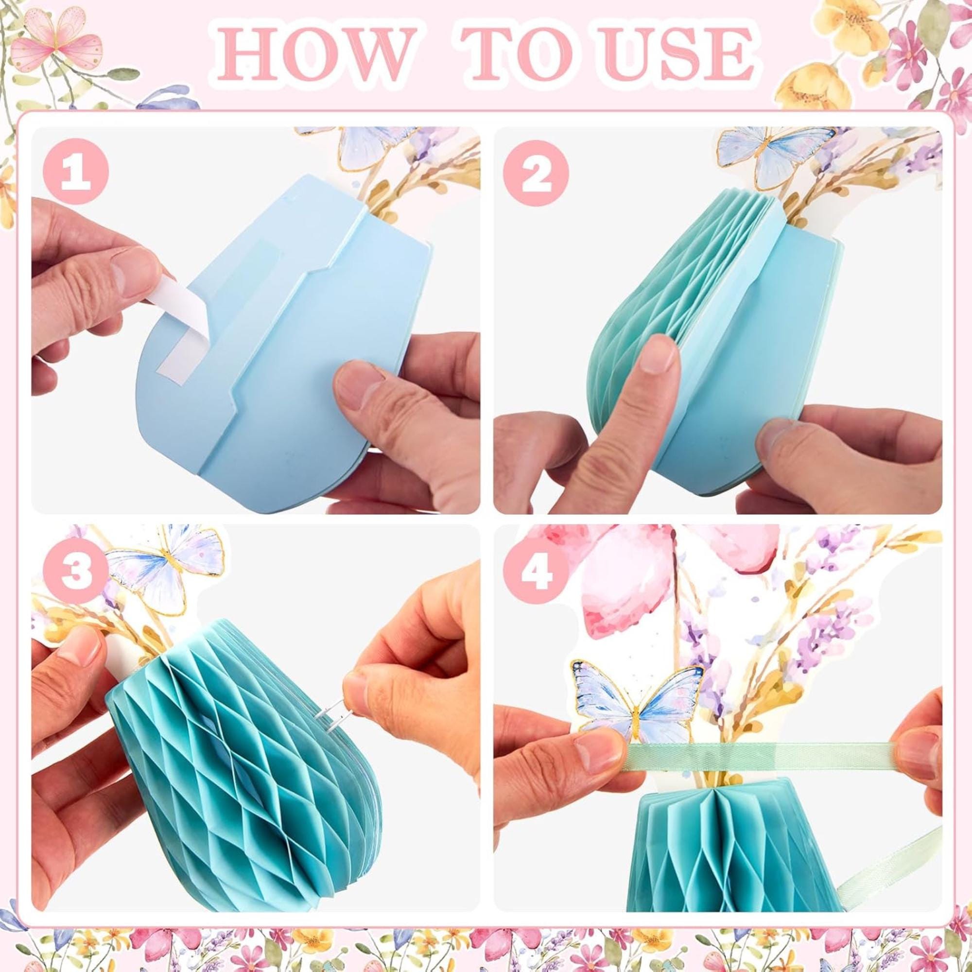 Wildflower Honeycomb Centerpieces Set of 9 Spring Table Party Decor