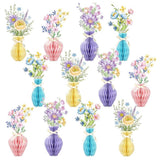 Wildflower Honeycomb Centerpieces Set of 12 Spring Party Table Decor