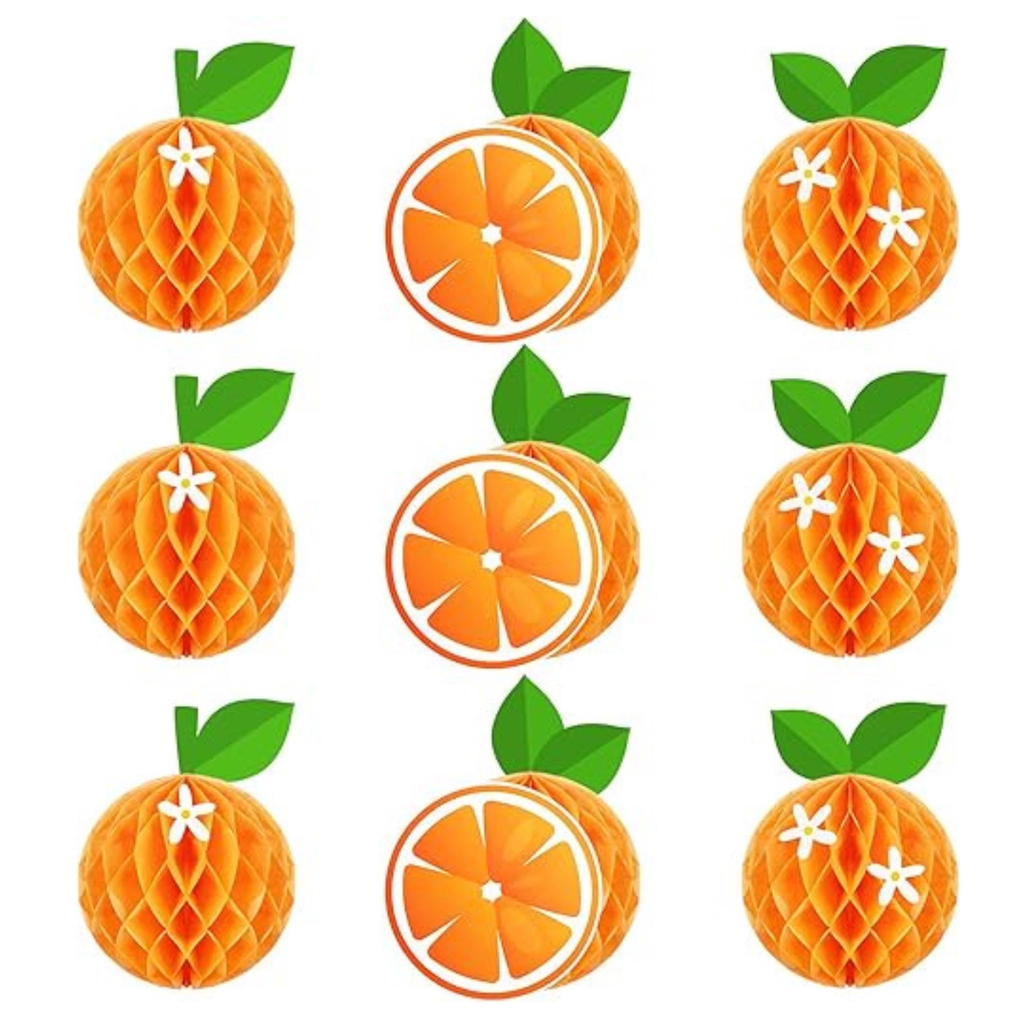 Orange Honeycomb Ball Centerpieces Set of 9 Party Table Decor