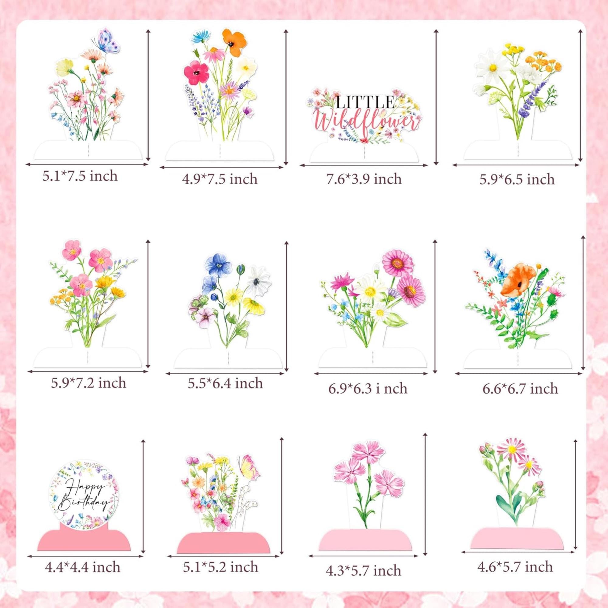 Wildflower Honeycomb Centerpieces Set of 12 Spring Table Party Decor