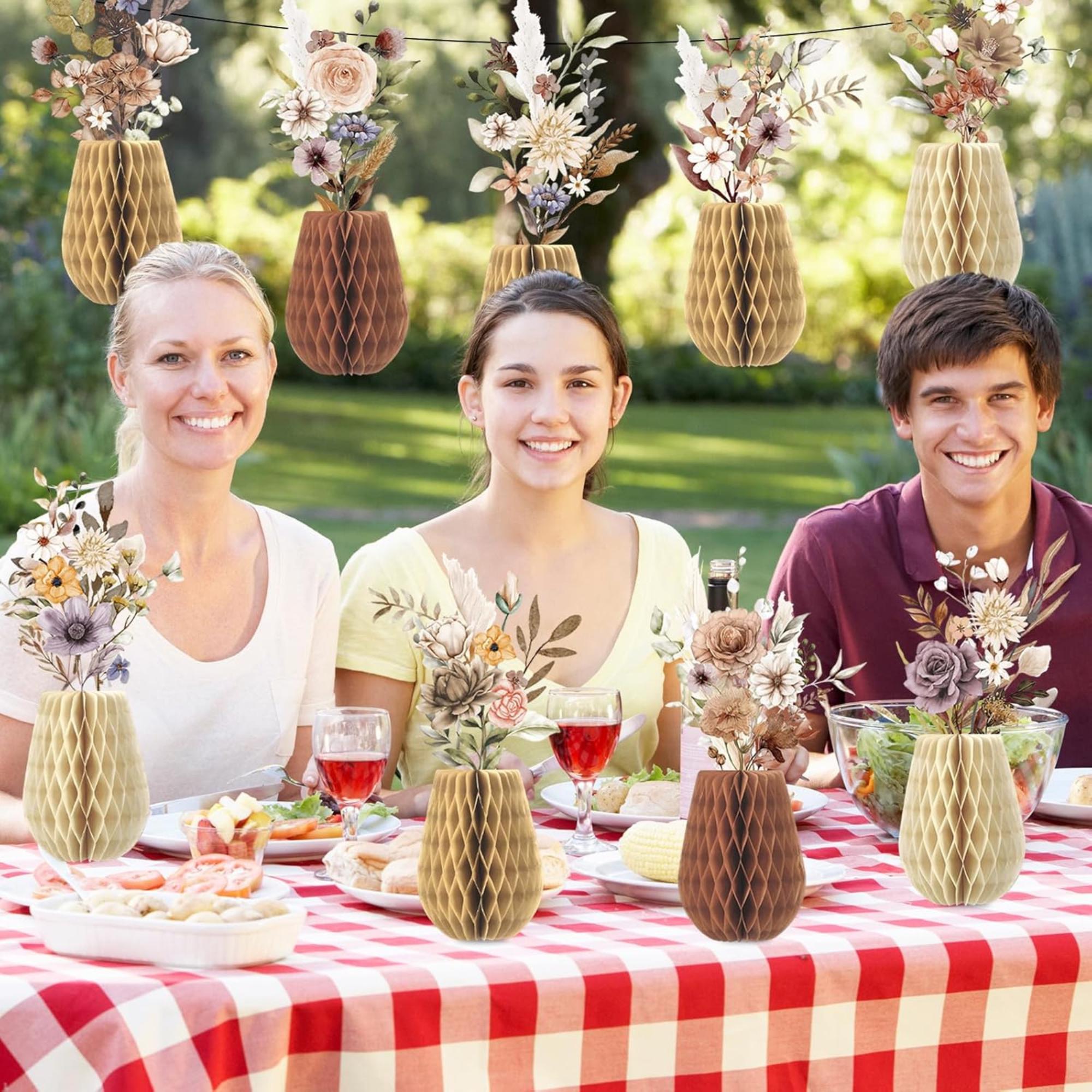 oho Flower Honeycomb Centerpieces Set of 12 Wildflower Table Decor