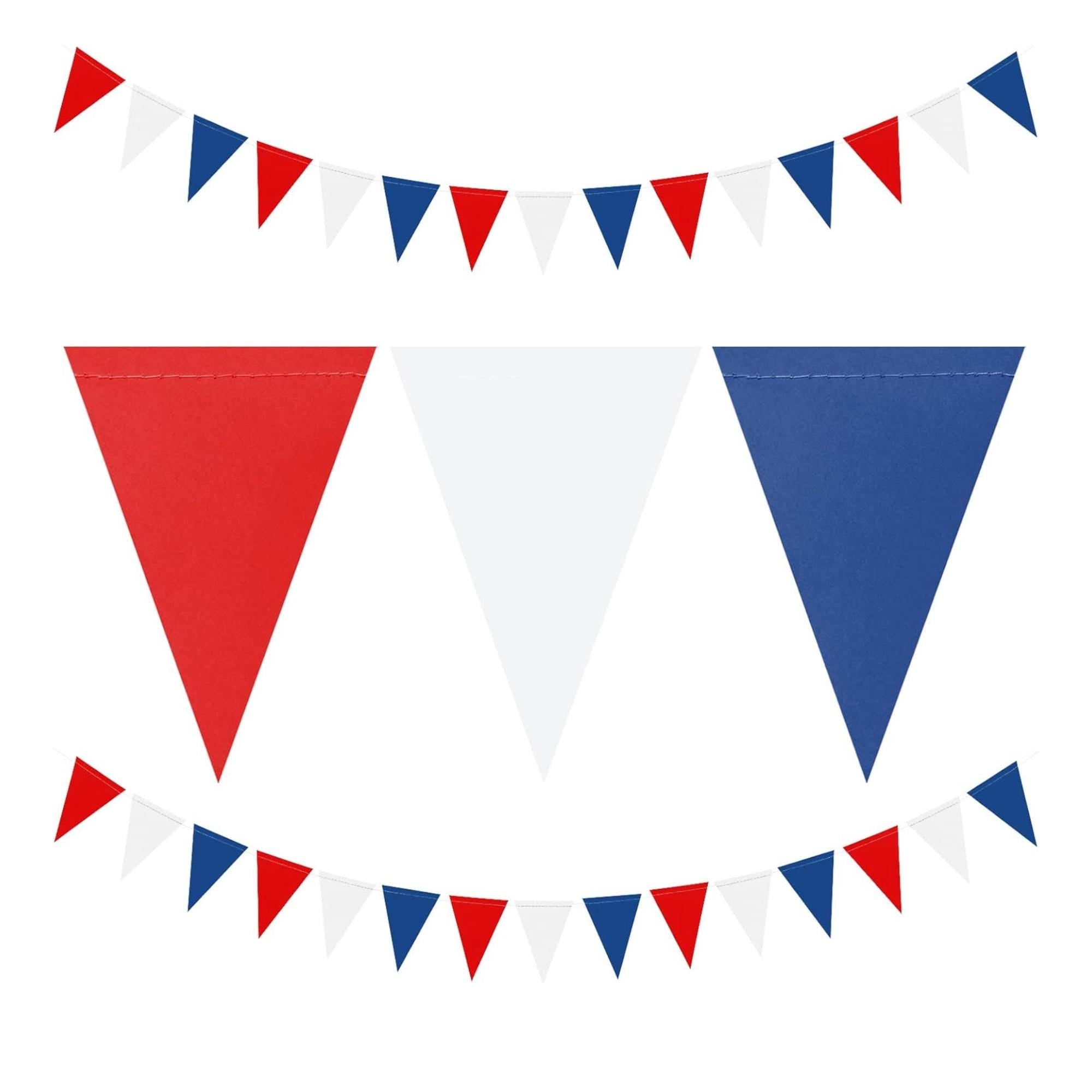 Red White Blue Pennant Banner Flags Set for Patriotic Party Decorations