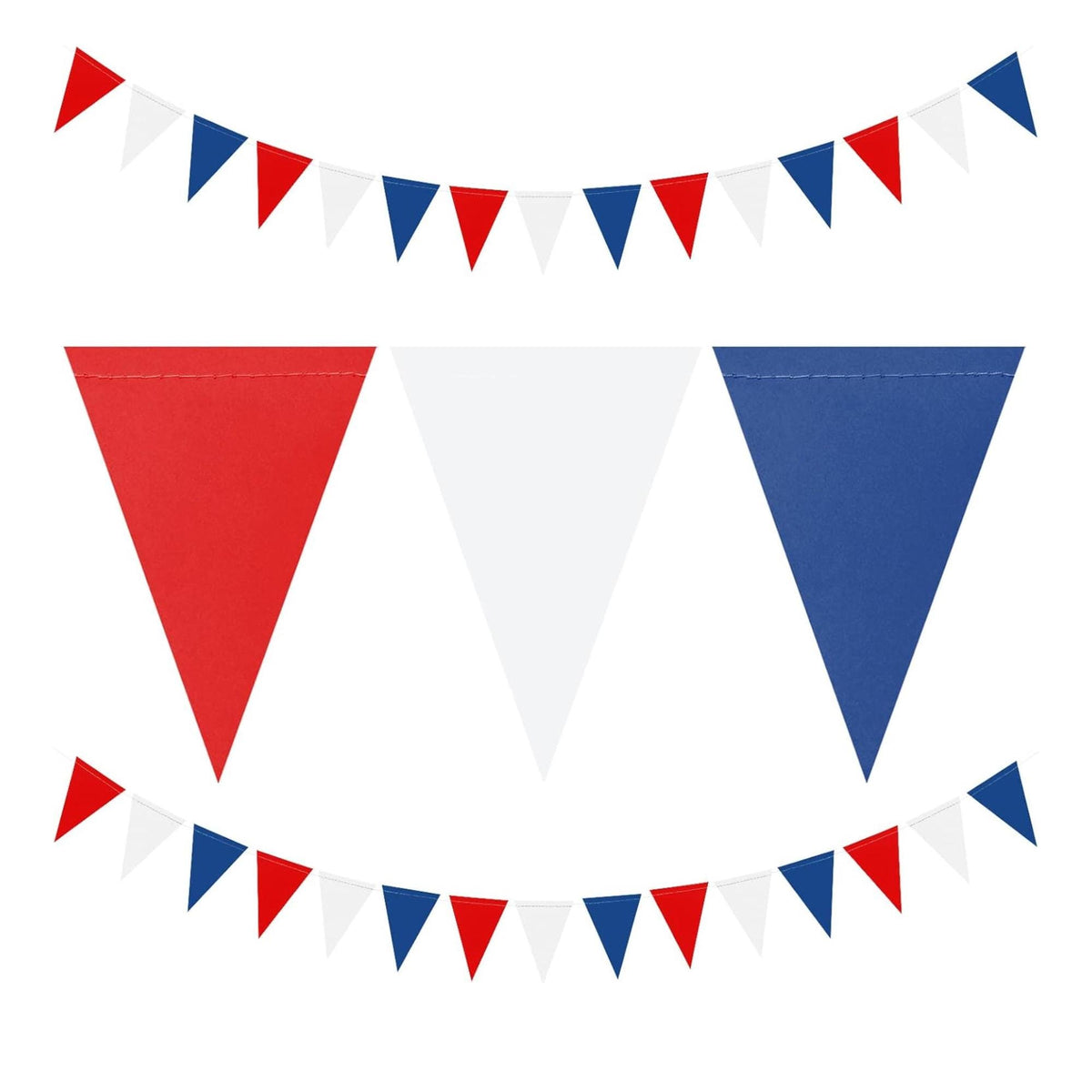 Red White Blue Pennant Banner Flags Set for Patriotic Party Decorations