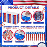 6 Piece Patriotic Fringe Banner and Tinsel Skirt Set for Party Decorations
