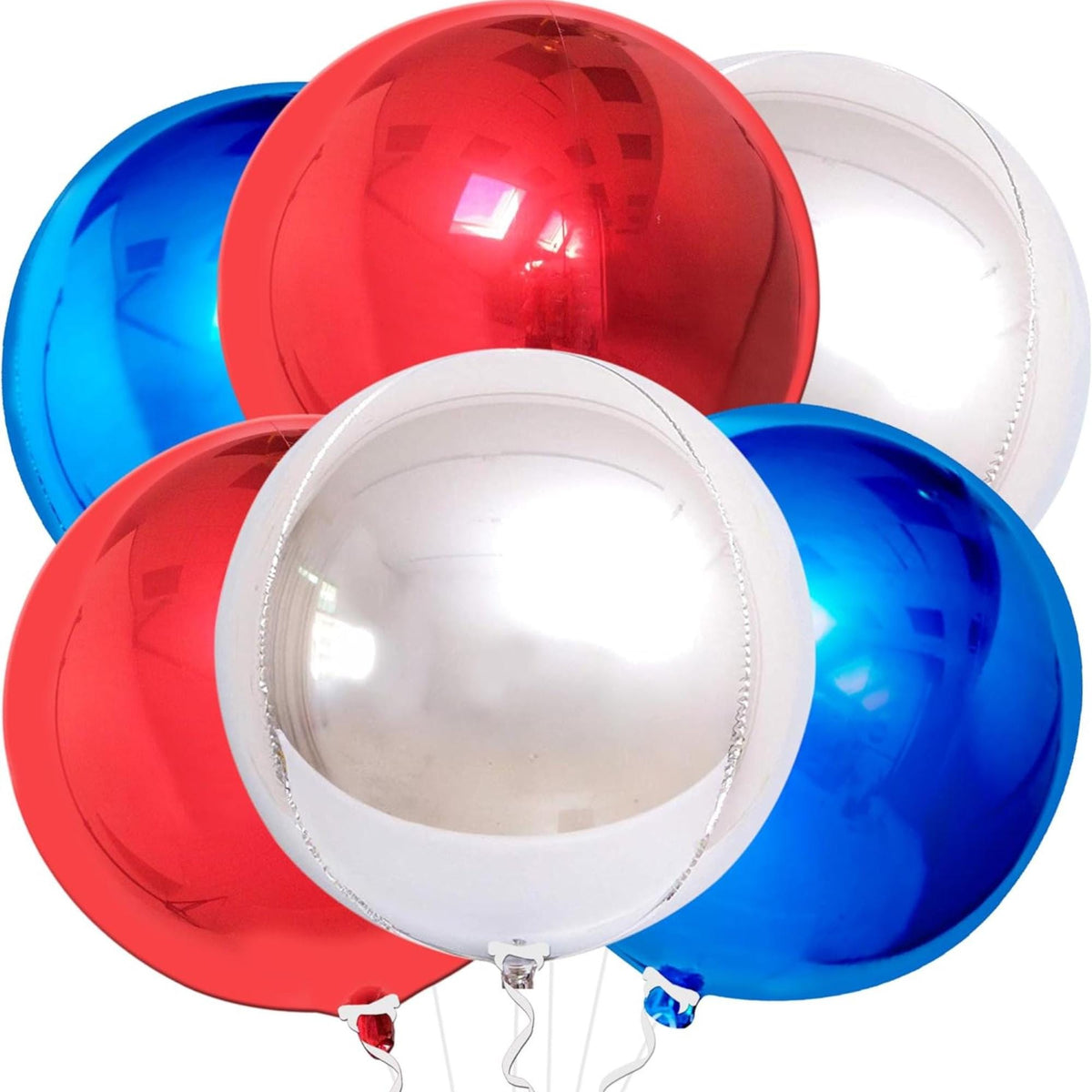 Red White Blue Foil Balloons Pack for Patriotic Party Arch Decorations