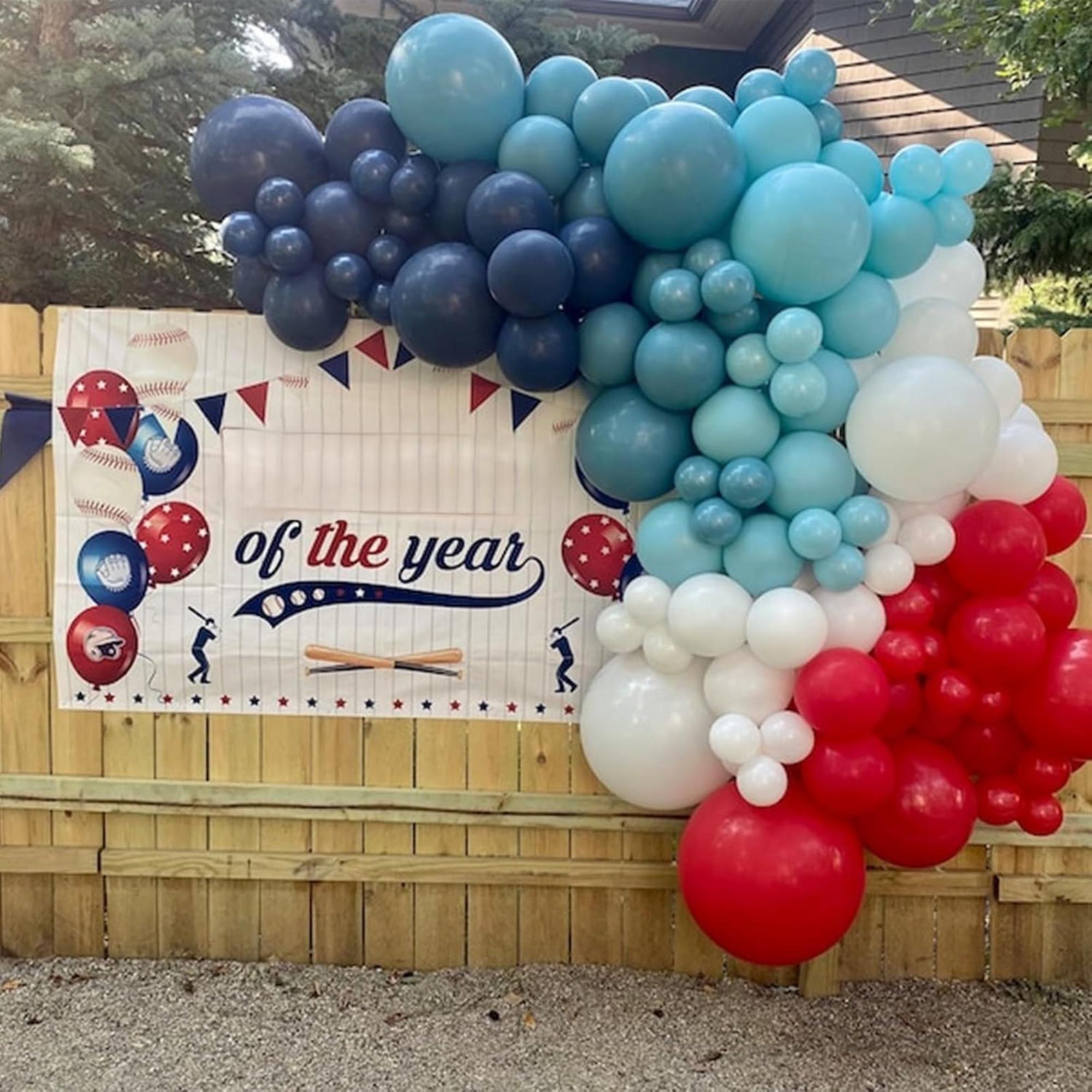 60 Piece Red Blue White Balloons Set for Patriotic Party Decorations