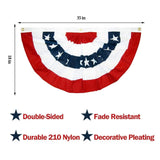 16 Piece USA Patriotic Pleated Fan Flag Bunting Set for Party Decor